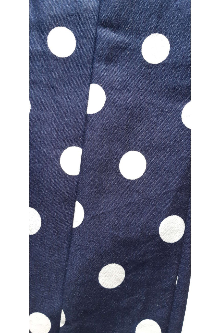 Bandeau pin up bleu a pois blanc