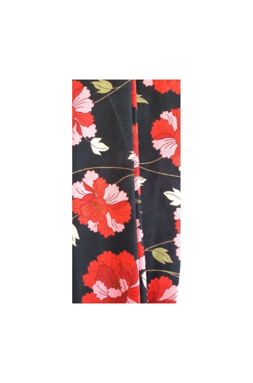 Bandeau cheveux femme fleur noir et rouge