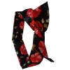 Bandeau cheveux femme fleur noir et rouge