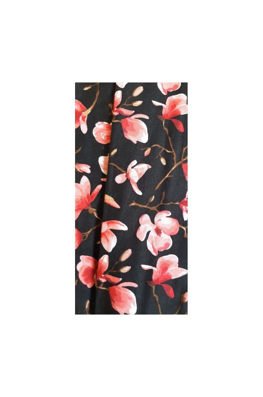 Bandeau pinup noir fleur de cerisier