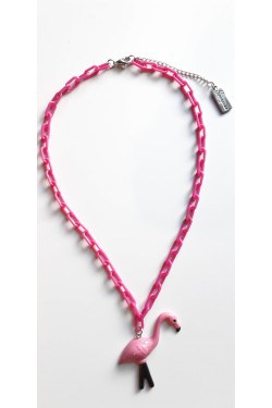 Collier flamant rose vintage