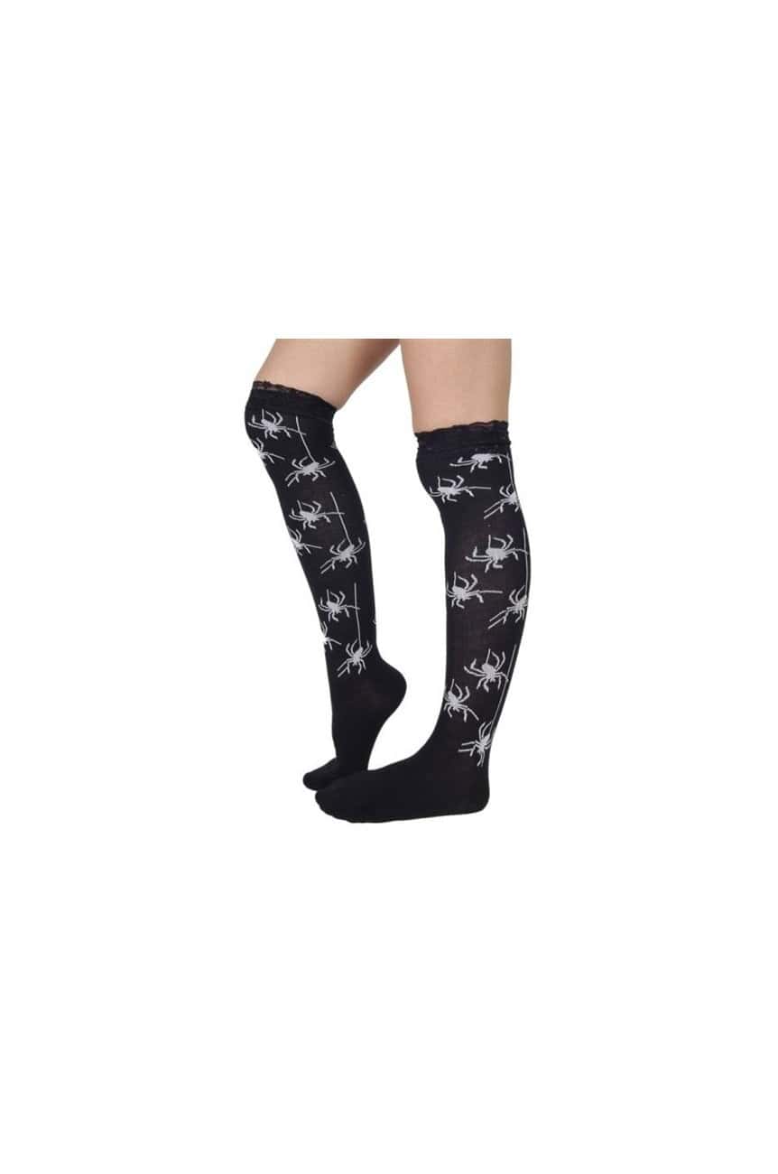 Chaussettes gothique araignées