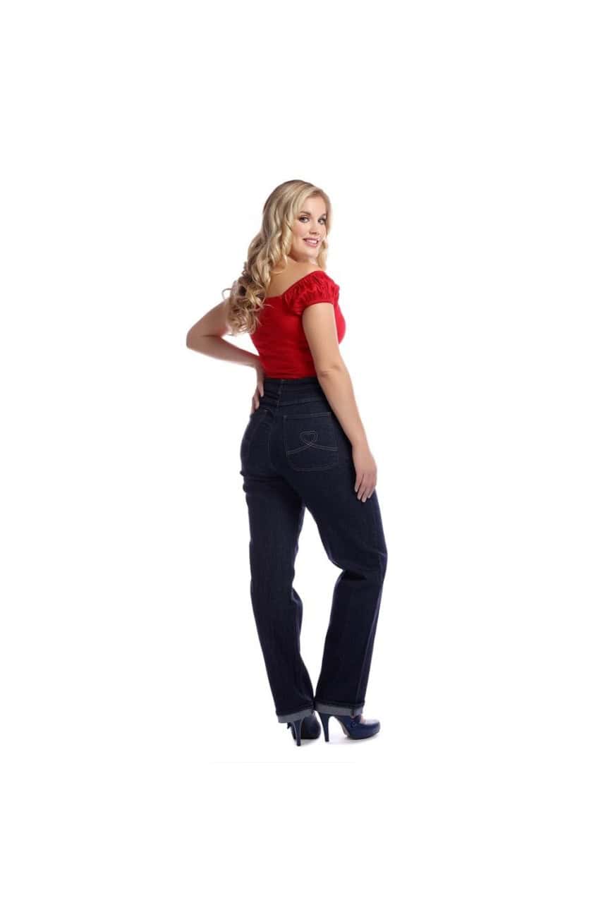 Jean taille haute bleu rockabilly
