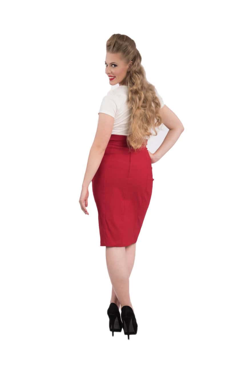 Jupe crayon rouge année 50