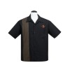 Chemise cocktail année50 rockabilly bleue