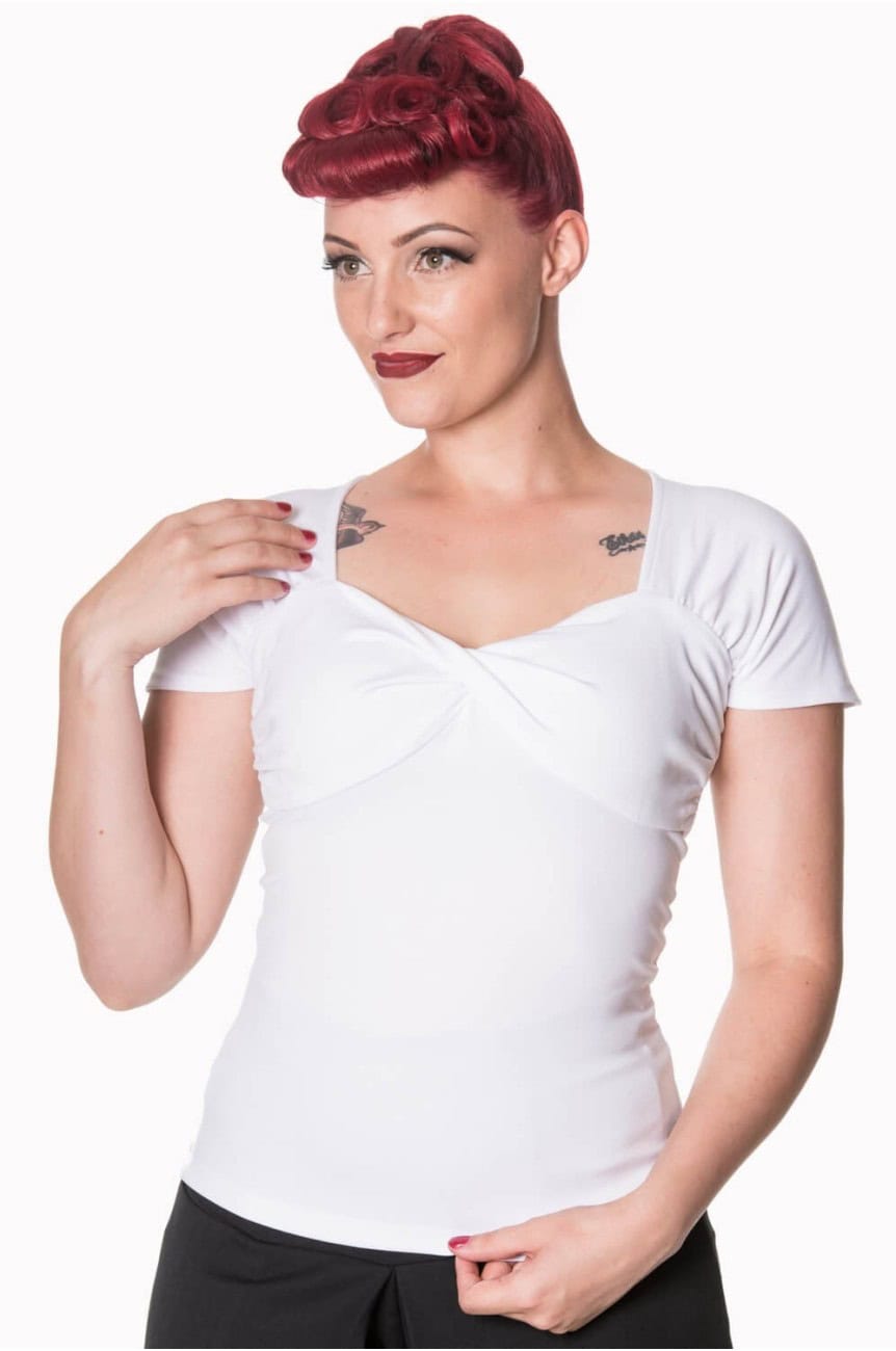 Haut rétro blanc pin up Banned