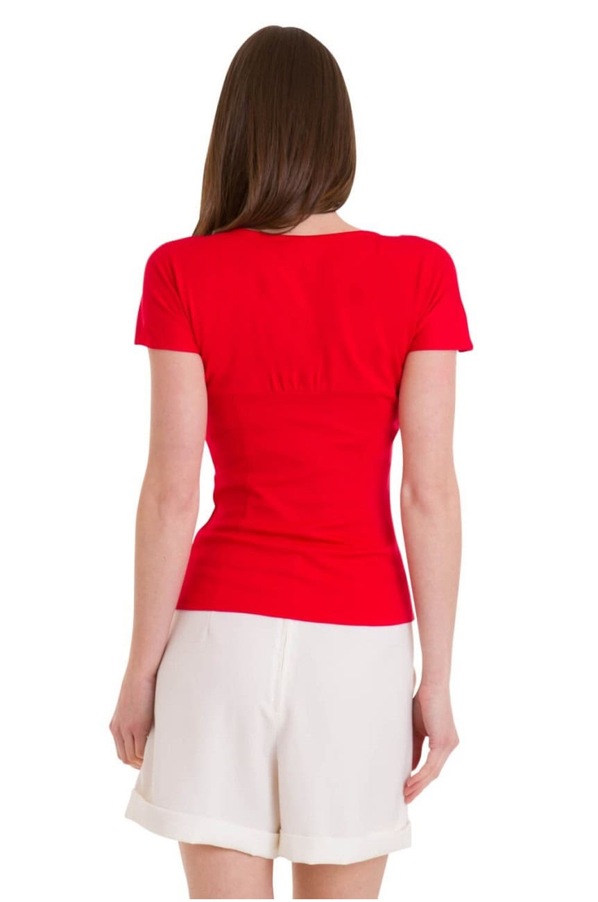 Haut pin up rouge décolleté Banned