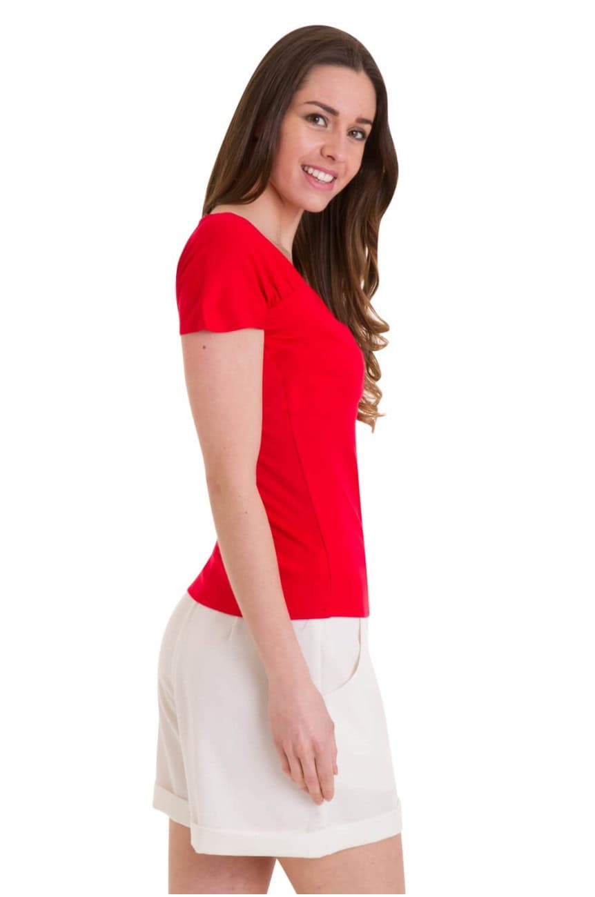 Haut pin up rouge décolleté Banned