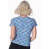 Haut rockabilly cerise vichy bleu