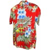 Chemise hawaïenne rouge fleurie