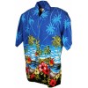 Chemise Hawaïenne perroquets et palmiers