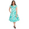 Robe swing bleue a fleurs