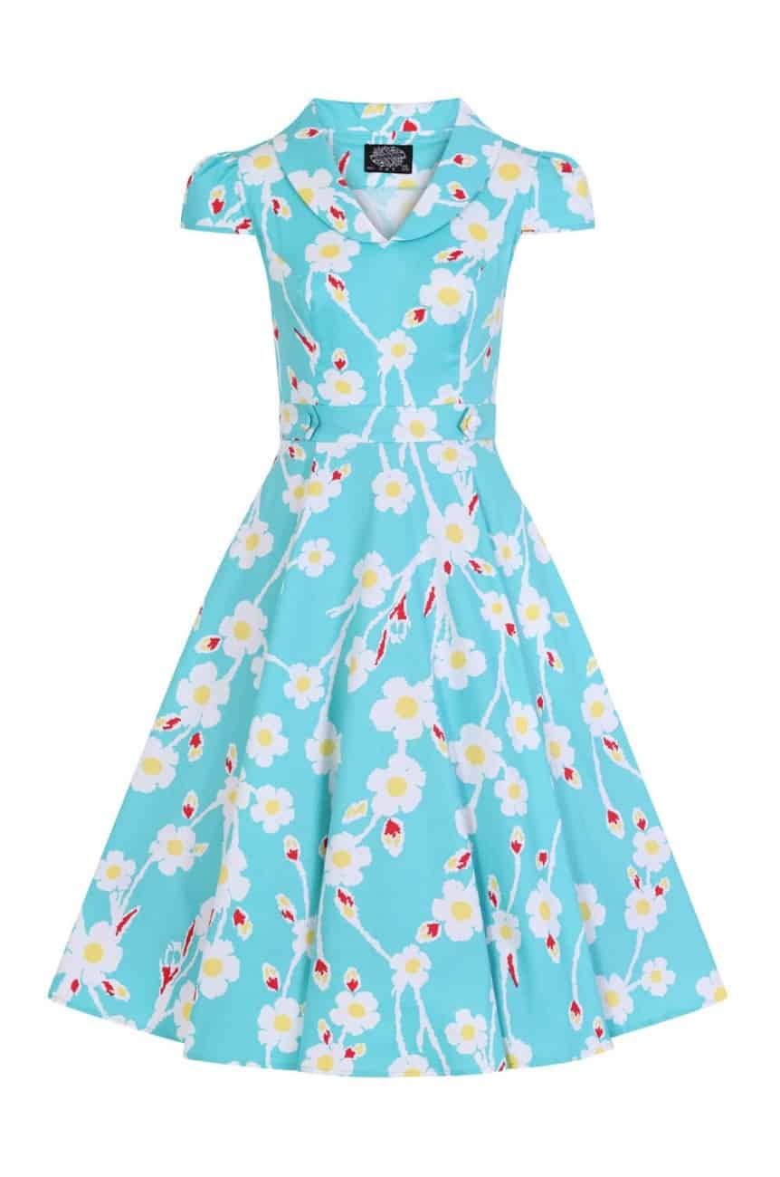Robe hearts and roses bleue