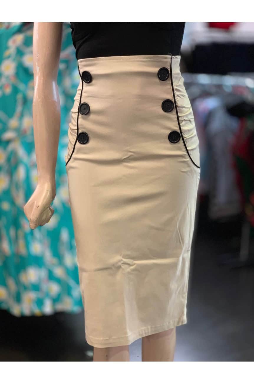 Jupe fourreau beige