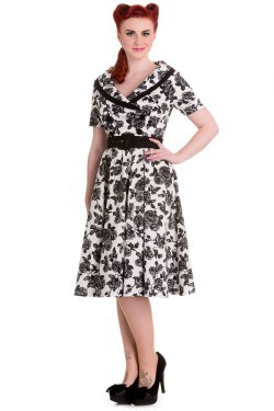 Robe florale années 50 rockabilly