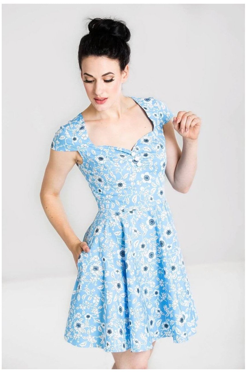 Robe fleurie bleue hell bunny