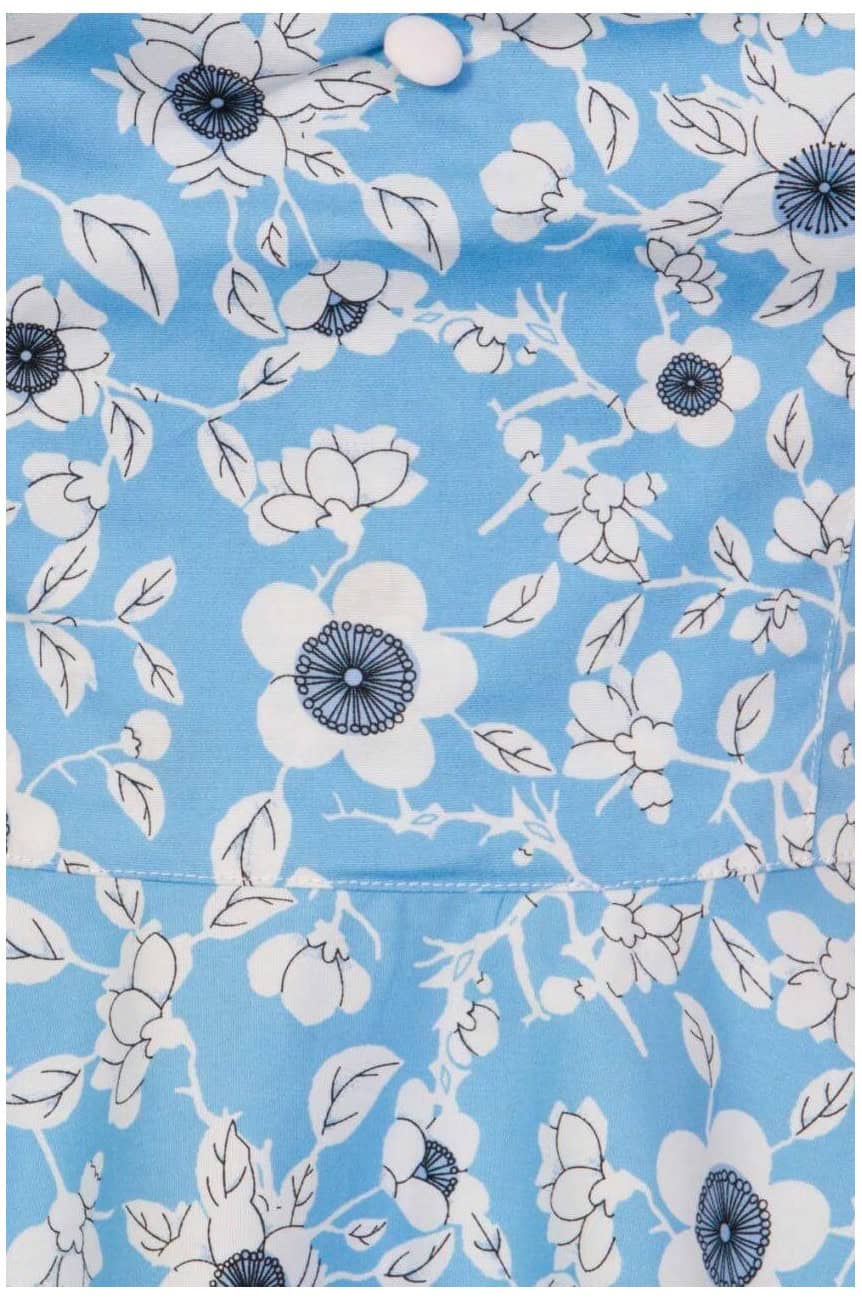 Robe swing fleurie bleue