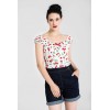 Haut cerises pin-up blanc