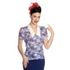 Blouse vintage imprimé nautique