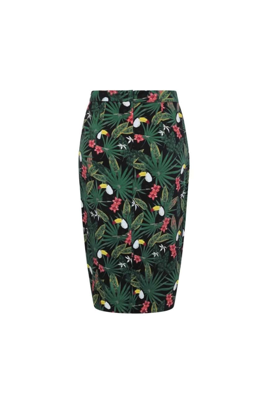 Jupe motif tropical vintage