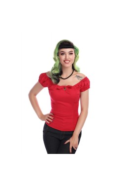 Haut rockabilly rouge