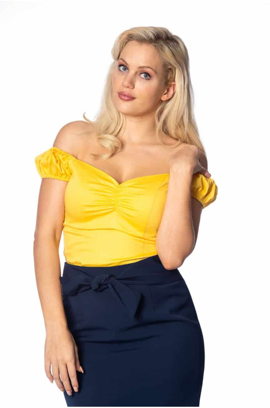 Haut rétro jaune