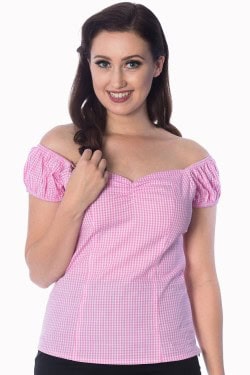 Haut vichy rose années 50