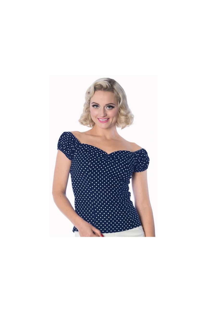 Haut décolleté bateau bleu