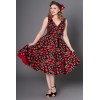 Robe cerise pinup longue