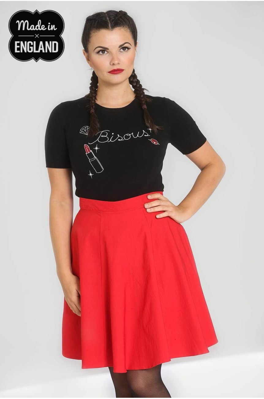 Jupe circle courte rouge 