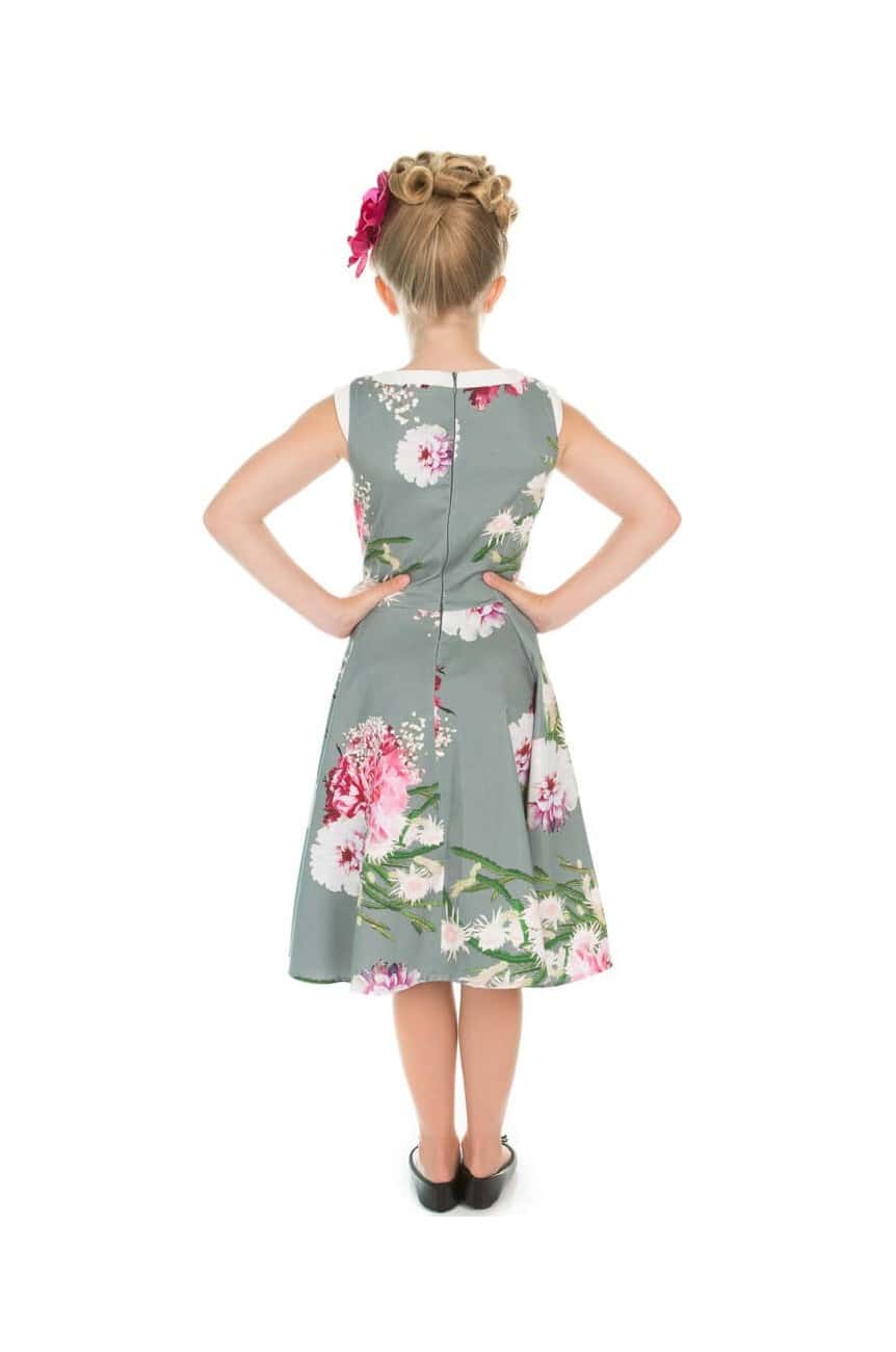Robe Vintage Style Années 50 - Taille 16, Vert, Coton, Occasion Très Bon état