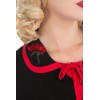 Cardigan rouge et noir brodé de roses
