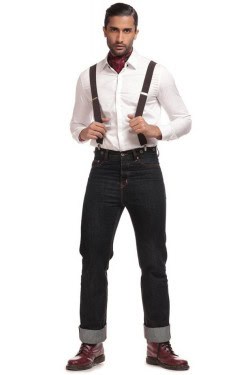 Jean vintage taille haute pour homme