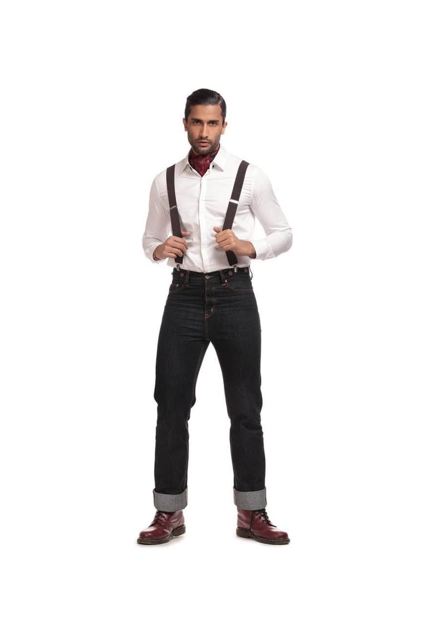 Jean vintage taille haute pour homme