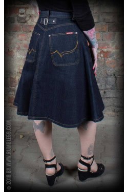 Jupe rockabilly en jean bleu