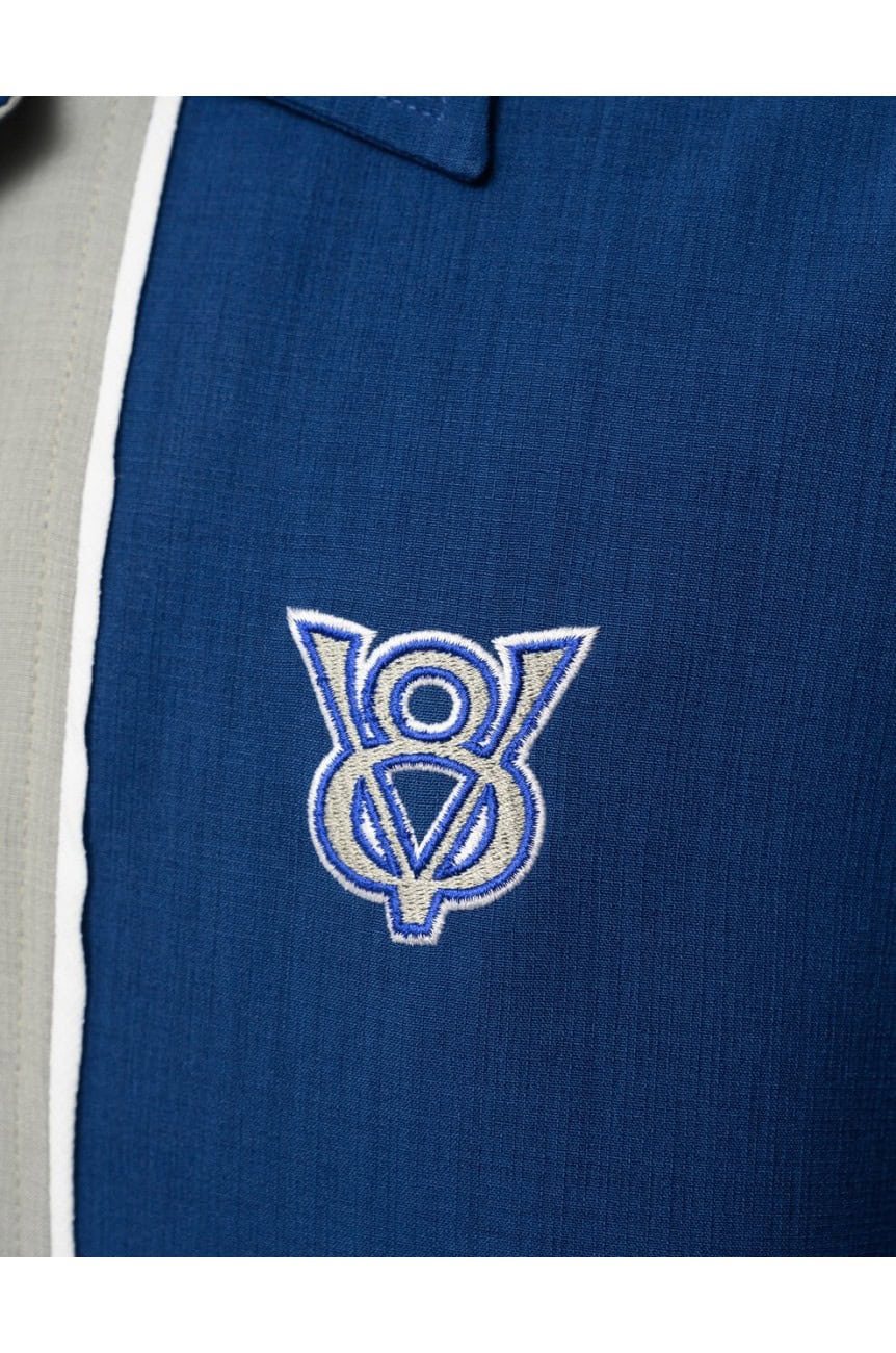 Chemise bouton V8 steady bleue