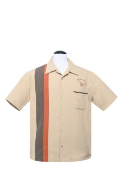 Chemise rockabilly beige brodée Steady