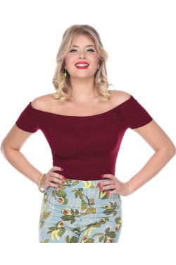 Haut rockabilly décolleté bateau