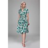 Robe vintage bleue motif tropical