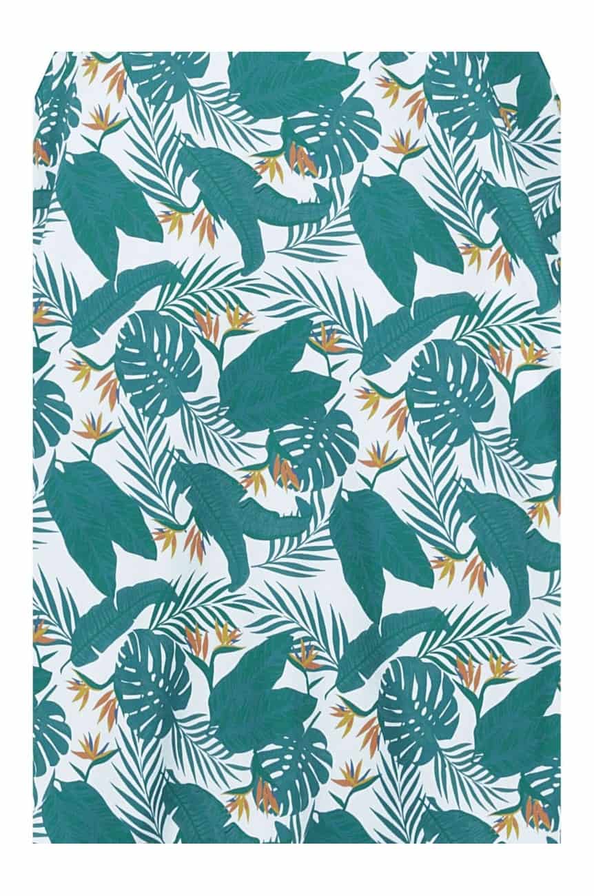 Robe vintage bleue motif tropical