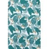 Robe vintage bleue motif tropical