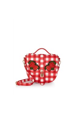 Sac pin-up coeur vichy fraises