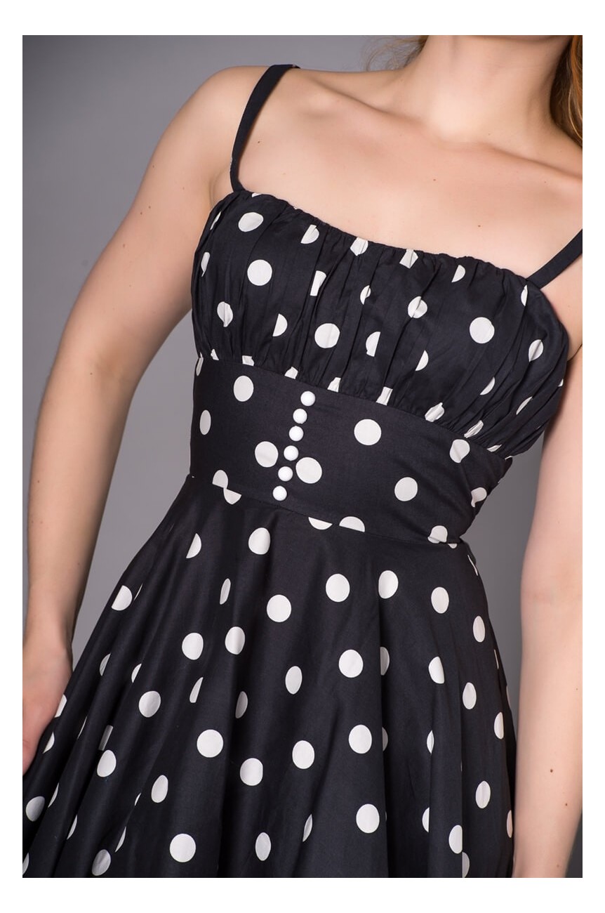 Robe pin up a pois noir blanc