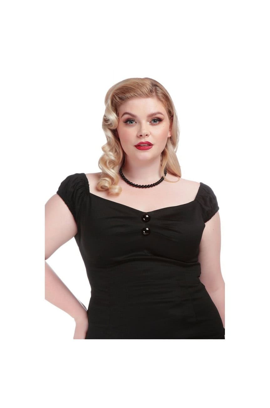 Haut rétro noir dolores grande taille