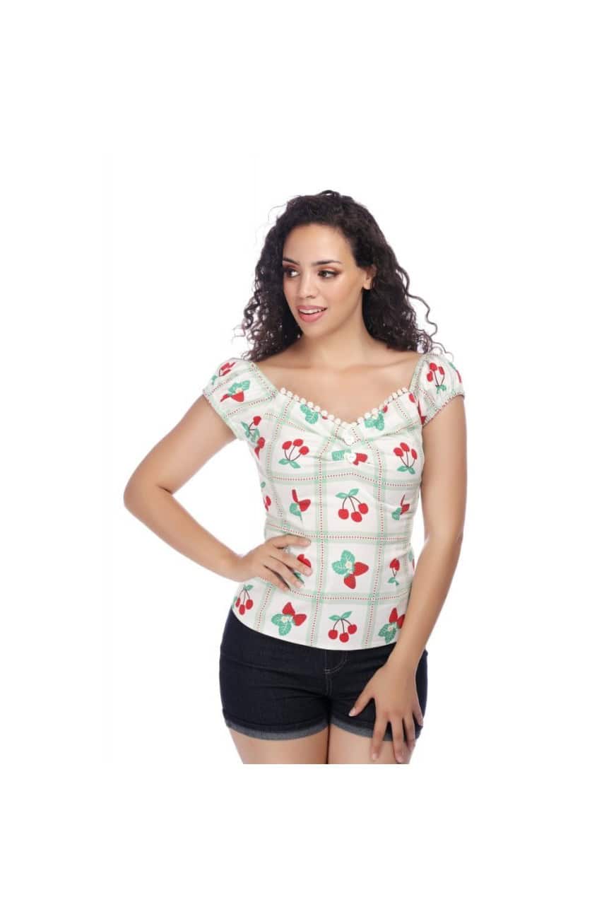 Haut pin-up cerises et fraises