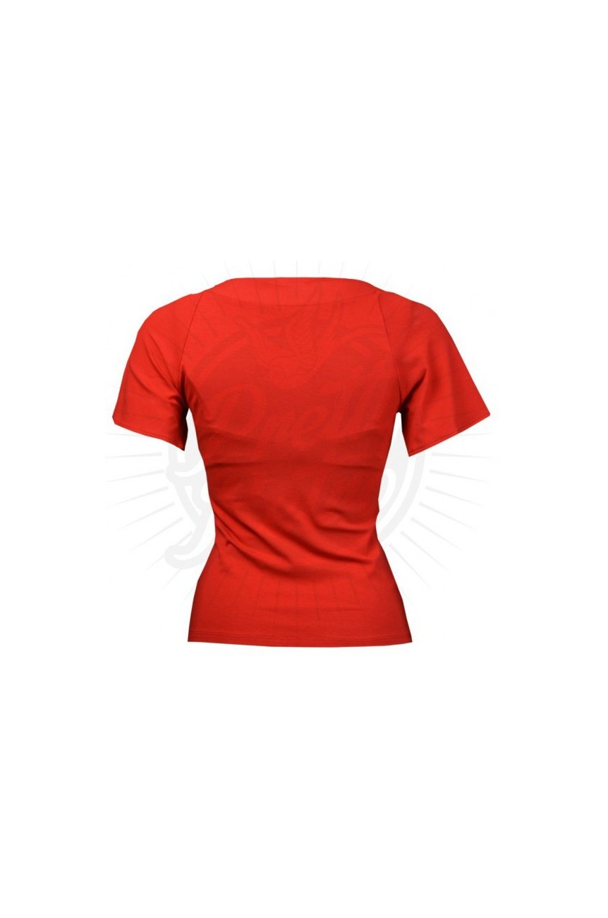 Haut vintage rouge avec noeud
