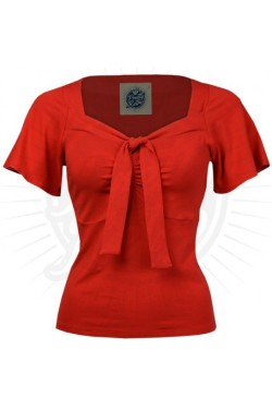 Haut vintage rouge avec noeud