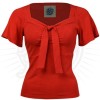 Haut vintage rouge avec noeud