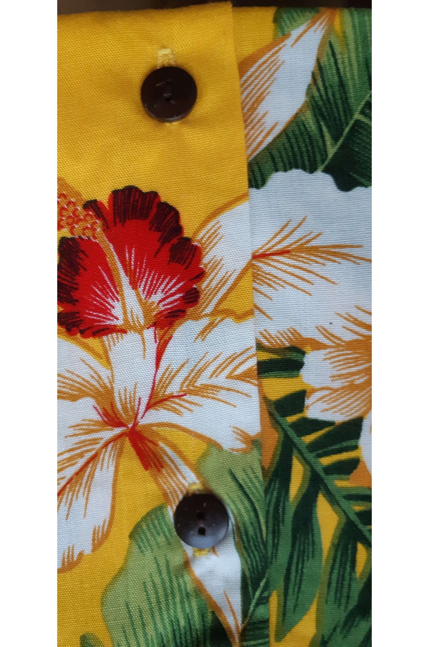 Chemise hawaiienne jaune homme