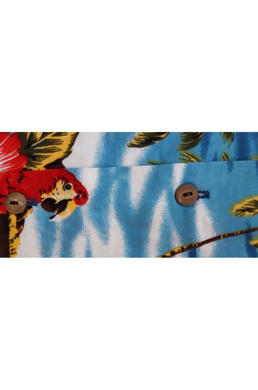 Chemise Hawaïenne perroquets et palmiers